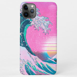 Vaporgolf esthetische Golf van Kanagawa Sunset iPhone 11Pro Max Hoesje
