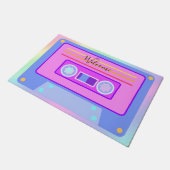 Vaporgolf esthetische regenboog 90s audio-cassette deurmat (Schuin)
