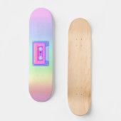 Vaporgolf esthetische regenboog 90s audio-cassette persoonlijk skateboard (Voorkant)