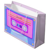 Vaporgolf-esthetische retroflector roze 90s audio- groot cadeauzakje (Voorkant Gekanteld)