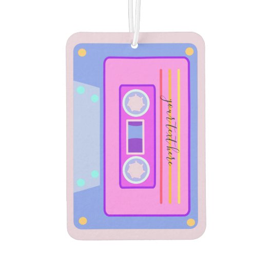 Vaporgolf-esthetische retroflector roze 90s audio- luchtverfrisser (Achterkant)