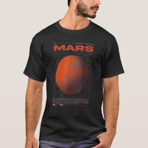 Vaporgolf Mars zonnestelsel Planet Buitenruimte Si T-shirt