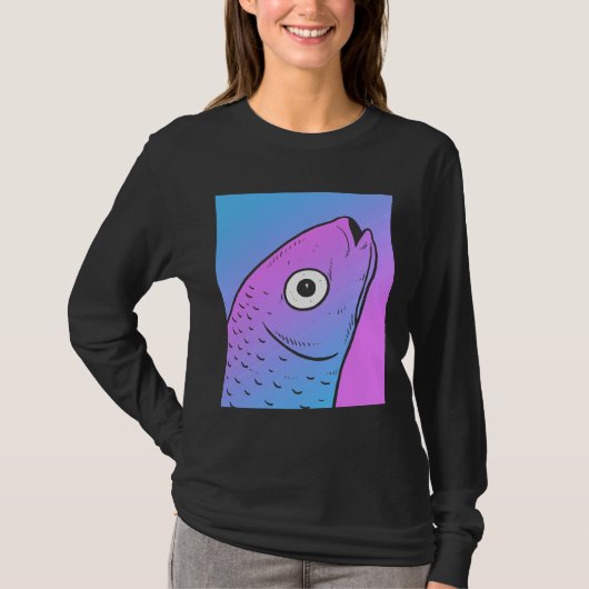 Vaporgolf Mullet Aesthetische Deastel Gothic Vis T-shirt (Voorkant)