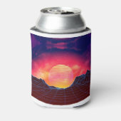 Vaporgolflandschap met rotsen blikjeskoeler (Blikje Achterkant)