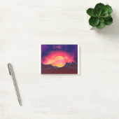 Vaporgolflandschap met rotsen post-it® notes (Kantoor)