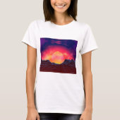 Vaporgolflandschap met rotsen t-shirt (Voorkant)