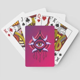 Vaporware Demon Eye - Kleurrijke Gotiek Pokerkaarten