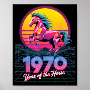Vaporwave 2026 Jaar Paard 1978 48ste Verjaardag Fo Poster