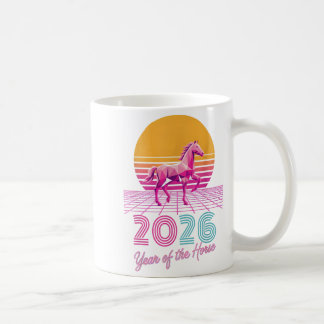 Vaporwave 2026 Jaar Van Het Paard Maangodin Cowgir Koffiemok