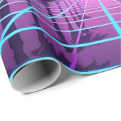 Vaporwave 80s Neon Grid Synthwave Art Poster Cadeaupapier (Rol Hoek)