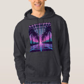 Vaporwave 80s Neon Grid Synthwave Art Poster Hoodie (Voorkant)