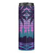 Vaporwave 80s Neon Grid Synthwave Art Poster Thermosbeker (Achterkant)