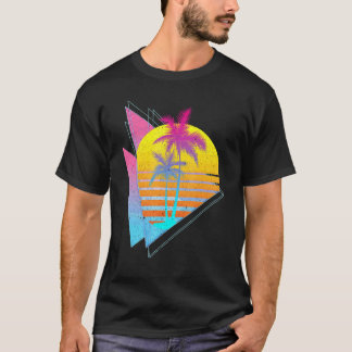 Vaporwave 80s Palm Trees Retro Sunset Tropical Sum T-shirt