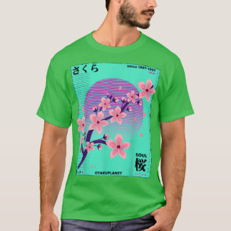 Vaporwave 90s Cherry Blossom Retro Japanse Grung T-shirt