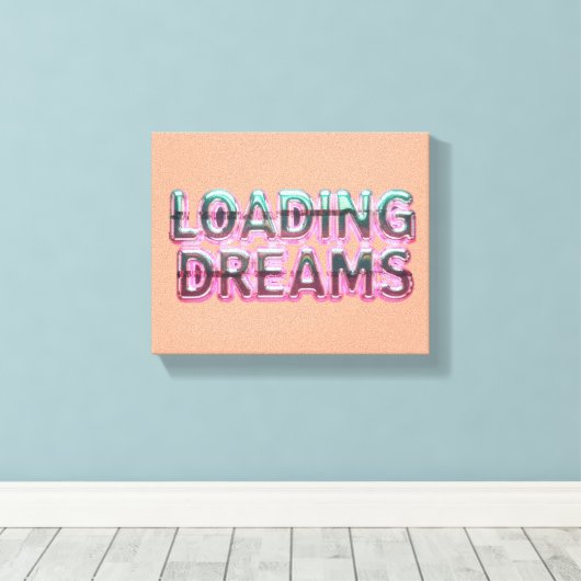 Vaporwave Aesthetics with Glitch Effect and Neon  Canvas Afdruk (Insitu (Houten vloer))