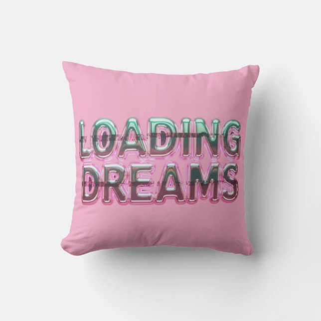 Vaporwave Aesthetics with Glitch Effect and Neon  Kussen (Voorkant)