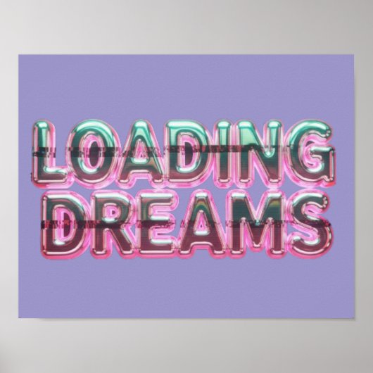 Vaporwave Aesthetics with Glitch Effect and Neon  Poster (Voorkant)