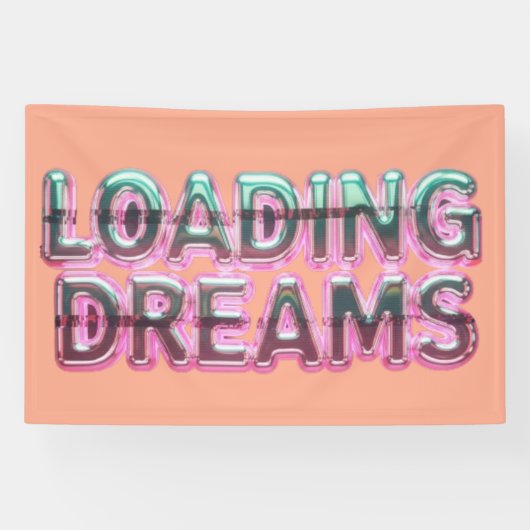 Vaporwave Aesthetics with Glitch Effect and Neon  Spandoek (Horizontaal)