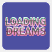 Vaporwave Aesthetics with Glitch Effect and Neon  Vierkante Sticker (Voorkant)