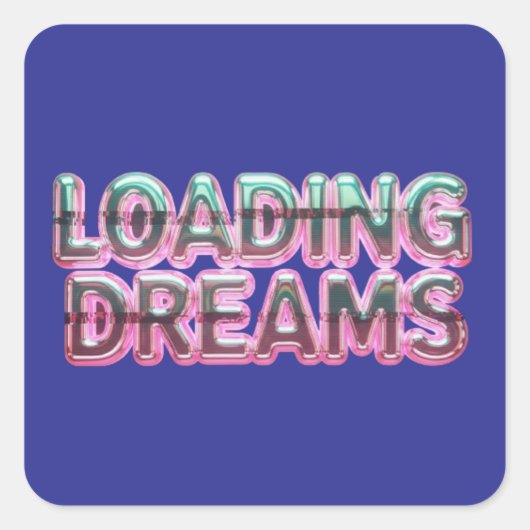 Vaporwave Aesthetics with Glitch Effect and Neon  Vierkante Sticker (Voorkant)