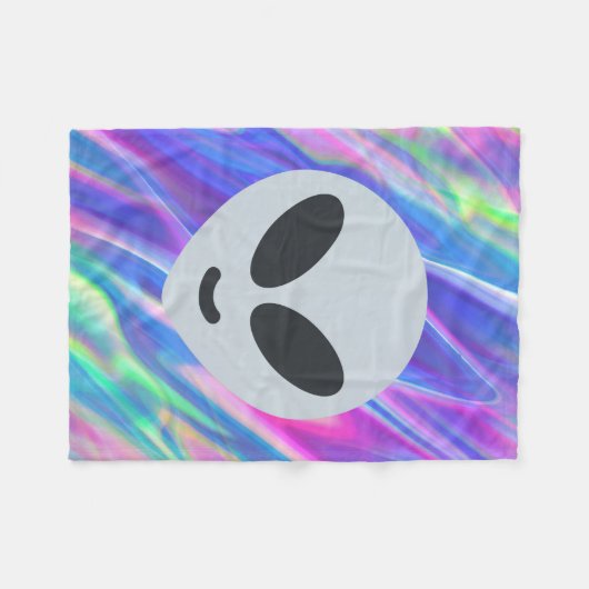 vaporwave alien emoji fleece deken (Voorkant (Horizontaal))