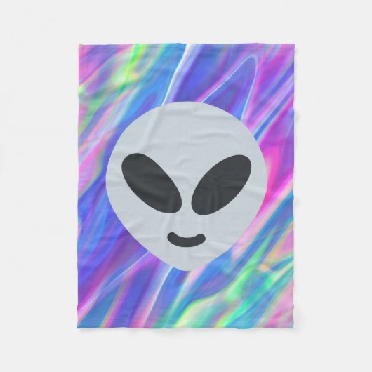 vaporwave alien emoji fleece deken (Voorkant)
