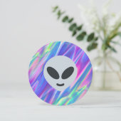 vaporwave alien emoji kaart (Staand voorkant)