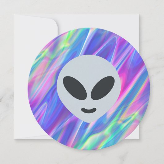 vaporwave alien emoji kaart (Voorkant)