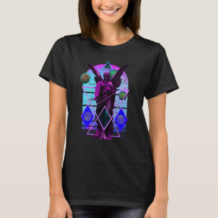 Vaporwave Angel Sculpture Statue Illuminati Eye Ae T-shirt
