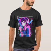 Vaporwave Anime Meisje Japans Indie Alt Esthetic T-shirt (Voorkant)
