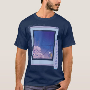 Vaporwave Anime Sakura Cool Fun Retrowave Cartoon T-shirt