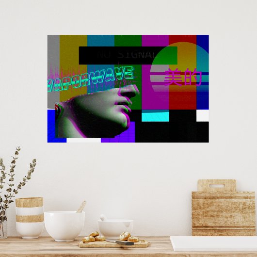 Vaporwave Art Poster | Vaporgolf-esthetisch Poster (Keuken)