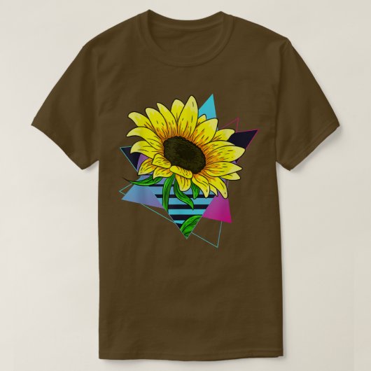 Vaporwave Art Yellow Flower Gardener Hippie Su T-shirt (Design voorkant)