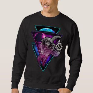 Vaporwave Astronaut Space Art Monkey Banana Trui