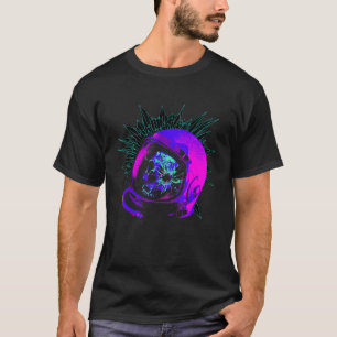 Vaporwave Astronaut Space Helmet Skull Rave S T-shirt