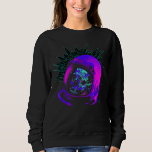 Vaporwave Astronaut Space Helmet Skull Rave S Trui