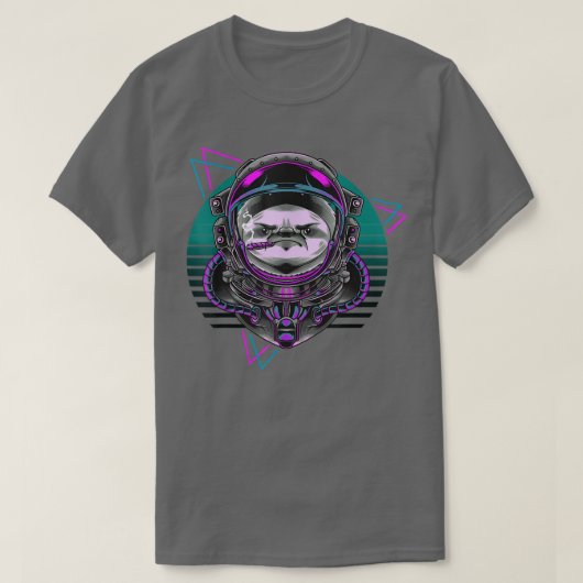 Vaporwave Astronaut Synthwave 80s Art Sloth Retro T-shirt (Design voorkant)