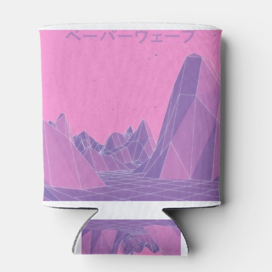 vaporwave bergen roze blikjeskoeler (Achterkant)