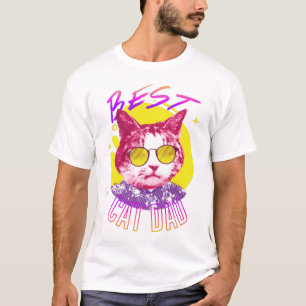 Vaporwave Best Cat Dad Kat Aesthetic Retro T-Shi T-shirt