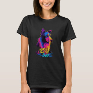 Vaporwave Border Collie Vader Futuristische Border T-shirt