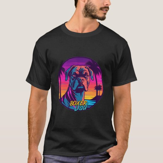 Vaporwave Boxer Dad Futuristic Boxer T-shirt (Voorkant)