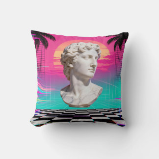 Vaporwave Bust Pillow: Retro-Futuristic Home Decor Kussen
