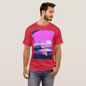 Vaporwave Car Synthwave Sunset girl retro funny T-shirt (Voorkant volledig)