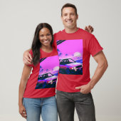Vaporwave Car Synthwave Sunset girl retro funny T-shirt (Unisex)