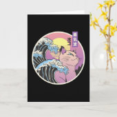 VAPORWAVE CAT KAART (Gele Bloem)