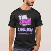 Vaporwave Cat on Laptop Design T-shirt (Voorkant)