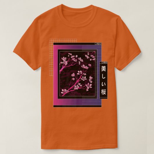 Vaporwave Cherry Blossom Japans Sakura T-shirt (Design voorkant)