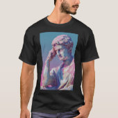 Vaporwave Classical Bust — Neon Gradient Aesthetic T-shirt (Voorkant)