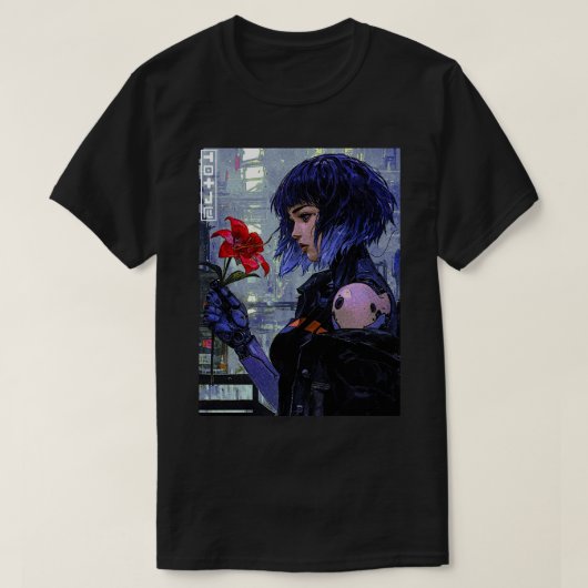 Vaporwave Cyborg Aesthetic Girl T-shirt (Design voorkant)