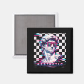 Vaporwave david glitch art esthetiek retrowave 80s magneet (Voorkant / Achterkant)